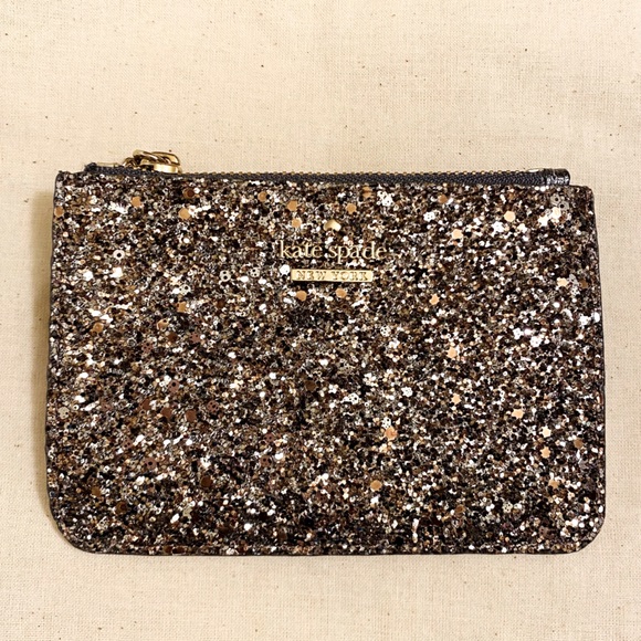 kate spade Handbags - Kate Spade Silver Sparkle Card Case